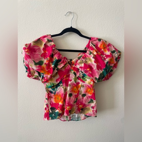 J. Crew colorful Cecily top in floral stretch cotton poplin blend - Picture 4 of 6
